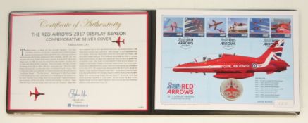 2017 limited edition 120 of 250 'Red Arrows' 1oz Silver coin cover, in Westminster presentation