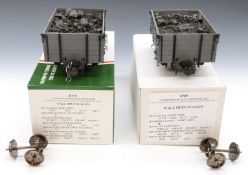 Pair of Accucraft 32mm gauge 16mm scale Welshpool Llanfair open goods wagons, in original boxes with