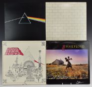 Pink Floyd - Four albums including Dark Side Of The Moon (SHVL 804), two posters, The Wall (SHDW