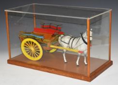 Scratch built model of a milk cart, pulled by a Beswick horse, by repute made by an Isle of Wight