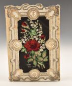 Victorian or Edwardian découpage happy new year greeting card, height 14cm