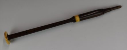 A 19th / early 20thC ivory mounted rosewood bagpipe practice chanter by J and R Glen, Edinburgh,