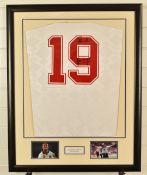 Paul 'Gazza' Gascoigne signed England football shirt and photograph montage, framed and glazed