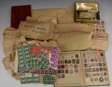 A collection of stamps in a well filled World Postage Stamp Album and in quantity loose in