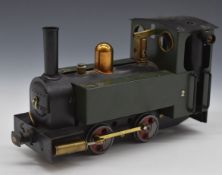 Mamod 0-4-0 live steam tank locomotive, with gas fired conversion, to suit 32mm track