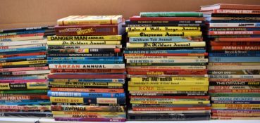 Approximately 110 mainly TV themed books and annuals including Star Trek, Dallas, Land of the