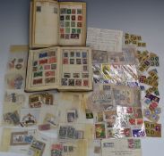 A collection of stamps in two old albums and in envelopes from QV issues.