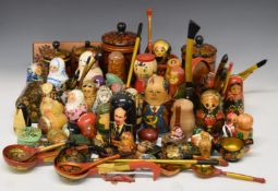 Collection of Russian and similar boxes and dolls