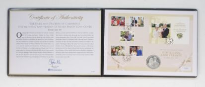 2016 limited edition 92 of 495 £5 silver proof coin cover 'Duke and Duchess of Cambridge 5th Wedding