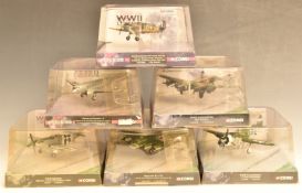 Six Corgi The Aviation Archive WW2 Legends 1:72 scale diecast model aeroplanes, all in original