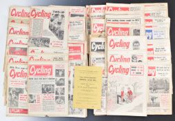 Approximately 100 Cycling and Sporting Cyclist magazines c1960s