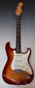Fender Stratocaster electric guitar 1994-95 with flame body, Japanese manufacture, serial number
