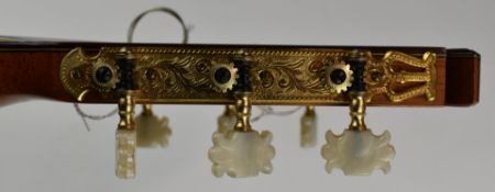 Felix Manzanero 1970 concert guitar with signed label inside, in original fitted case