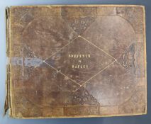 A 19thC leather-bound Grand Tour album 'Souvenir of Naples', mostly named Italian prints but