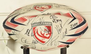 Gloucester Rugby ball signed by 35 of the squad including including Willi Heinz