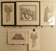 Peter Hildick signed limited edition prints all of 495 of animals, comprising Inseparable (