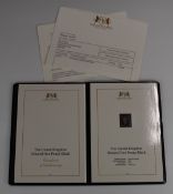 Mint GB 1d black in Harrington & Byrne presentation folder with certificate of authenticity, large