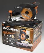 Evolution 210mm TCT multi material cutting compound mitre saw, in box, probably unused