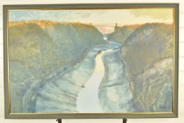 Sampson oil on canvas Avon Gorge, Bristol, with the suspension bridge beyond, signed lower right, 70