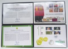 Two 2013 Silver coin covers in Westminster presentation folders 'London Underground' and 'Andy