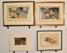 Four signed limited edition David Shepherd prints comprising 'Winter Foxes' 555/1500, 'African
