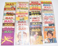 Forty-eight Mad and Cracked magazines including early British editions from 3 onwards and US