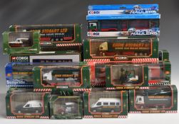 Twenty-Five Corgi Eddie Stobart Ltd diecast vehicles including HGVs, Fork Lift, Ford Transit etc,