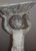 A pair of 19th/20thC lead figural bird baths / water features, H74cm