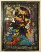 Matt Small (British b1975) modern hand embellished artist's proof screen print on aluminium 'Becky',