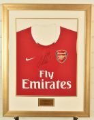 Cesc Fabregas signed Arsenal football shirt, framed and glazed with certificate of authenticity.