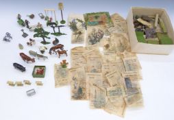 A large collection of Britains and similar lead model animals, figures, machinery, scenery etc, some