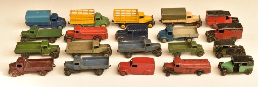 Twenty Dinky Toys diecast model commercial vehicles, vans and lorries including Dodge, Austin,