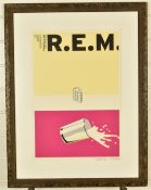 REM 'Now It's Overheard' signed limited edition (200/200) lithograph, 55 x 37cm framed and glazed