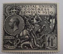1929 KGV PUC £1 lightly M/M