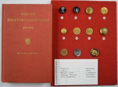 Ten vintage hunt/hunting buttons, a Wellbreak Foxhounds badge and Bailey's Hunting Directory 1977-