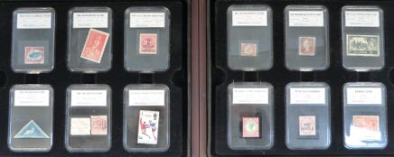 Two boxed 'Philatelic Legends' stamps in 24 individual presentation cases.
