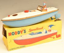 Sutcliffe Models clockwork tinplate model Noddy's Speedboat, in original box.