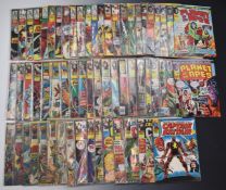 Sixty-two Marvel comics including The Superheroes, Savage Sword of Conan, Silver Surfer, Planet of