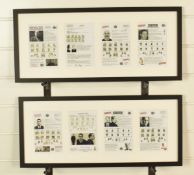 Framed prints of the City of London police confidential records for Freddie Foreman, Frankie Fraser,