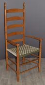 Arts and Crafts style ladderback armchair