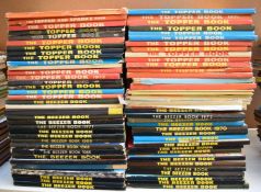 Seventy-two Beezer and Topper annuals dating from the 1950's to the 1990's.