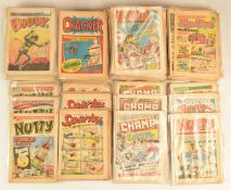 Two-hundred-and-forty-five DC Thompson comics including Sparky, Buddy, Nutty, Cracker, Spike and