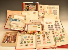 GB and world stamps collection in albums, organized in envelopes and loose.