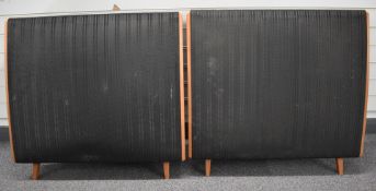A pair of vintage QUAD ELS57 black fronted speakers, serial numbers 34740 & 34741