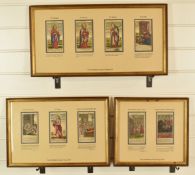 1678 book of Common Prayer coloured engravings, mounted and titled, together with a similar pair