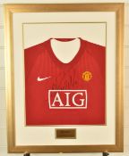 Cristiano Ronaldo signed Manchester United football shirt, framed and glazed with certificate of