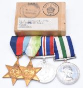 WW2 medals comprising 1939-1945 Star, Atlantic Star and Elizabeth II Long Service Good Conduct Medal