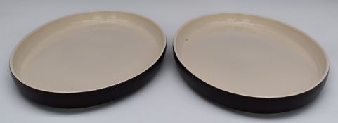 Pair of Terence Conran shallow oval dishes, 45 x 30cm
