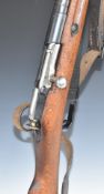 Russian Mosin Nagant 7.62mm bolt-action carbine rifle with adjustable sights, breech stamped with