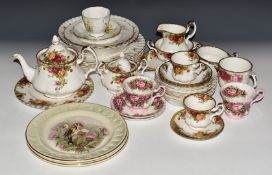 A collection of approximately thirty seven pieces of tea and other ware including Royal Albert Old